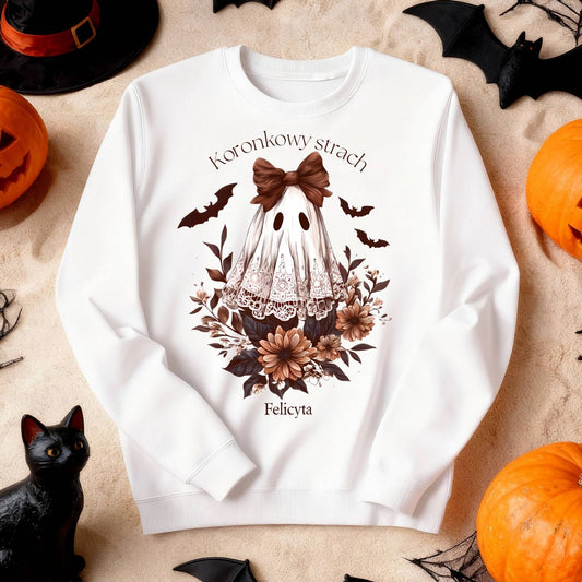 Bluza Unisex „Koronkowy Strach” – Personalizowana Halloween