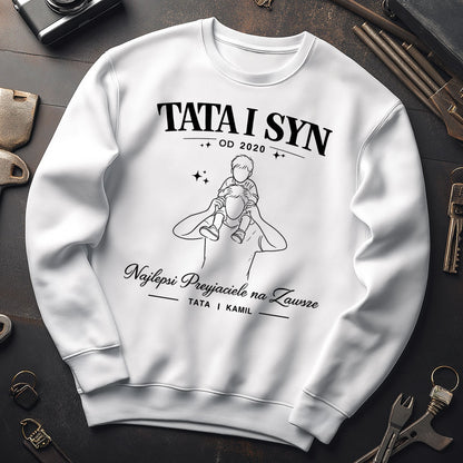 Koszulka Tata i Syn z imieniem – Najlepsi Przyjaciele na Zawsze, prezent na Dzień Ojca