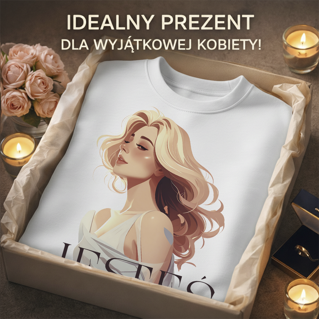 Bluza „Jesteś Wyjątkowa” z imieniem – personalizowana damska koszulka  – prezent dla kobiety