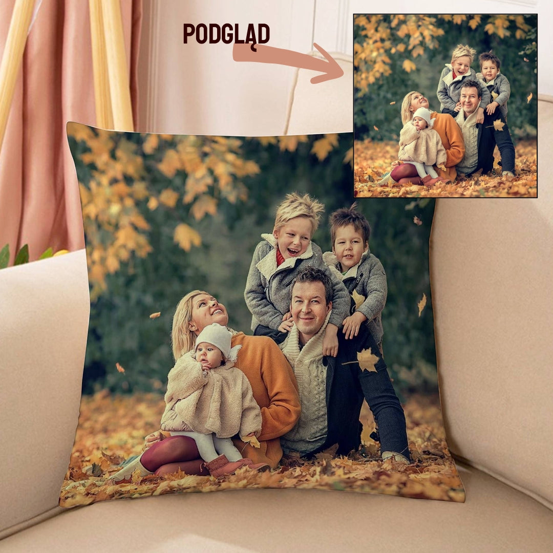 Poduszka ze Zdjęciem – Spersonalizowany Prezent z Twoją Twarzą lub Pupilem 💞