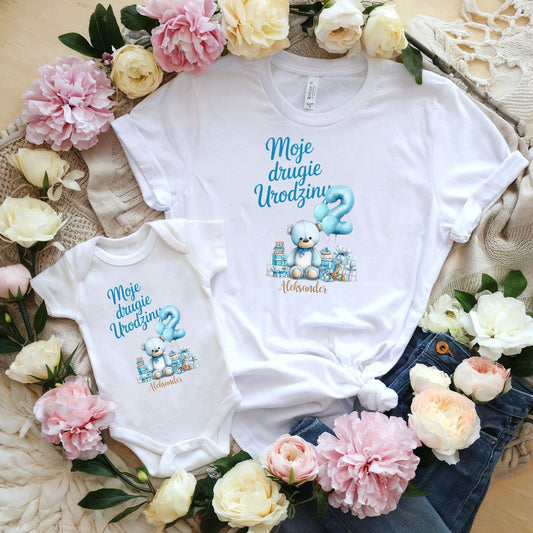 Spersonalizowany Zestaw Mama + Dziecko – Moje Drugie Urodziny z Imieniem Twojego Dziecka