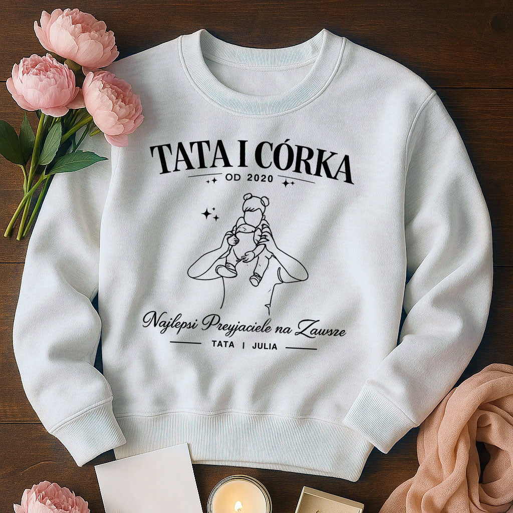 Koszulka Tata i Córka z imieniem – Najlepsi Przyjaciele na Zawsze, prezent na Dzień Ojca