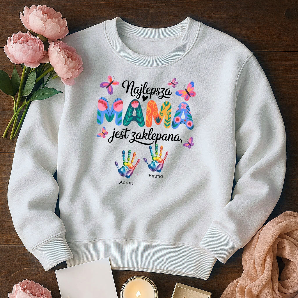 Bluza Unisex Najlepsza Mama Jest Zaklepana – Personalizowana z Imionami Dzieci