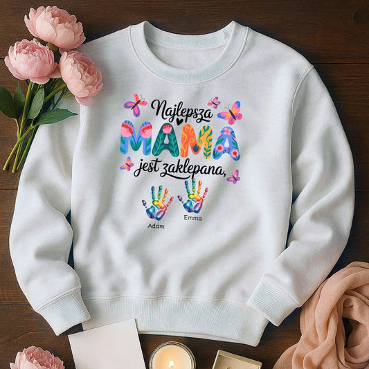 Bluza Unisex Najlepsza Mama Jest Zaklepana – Personalizowana z Imionami Dzieci