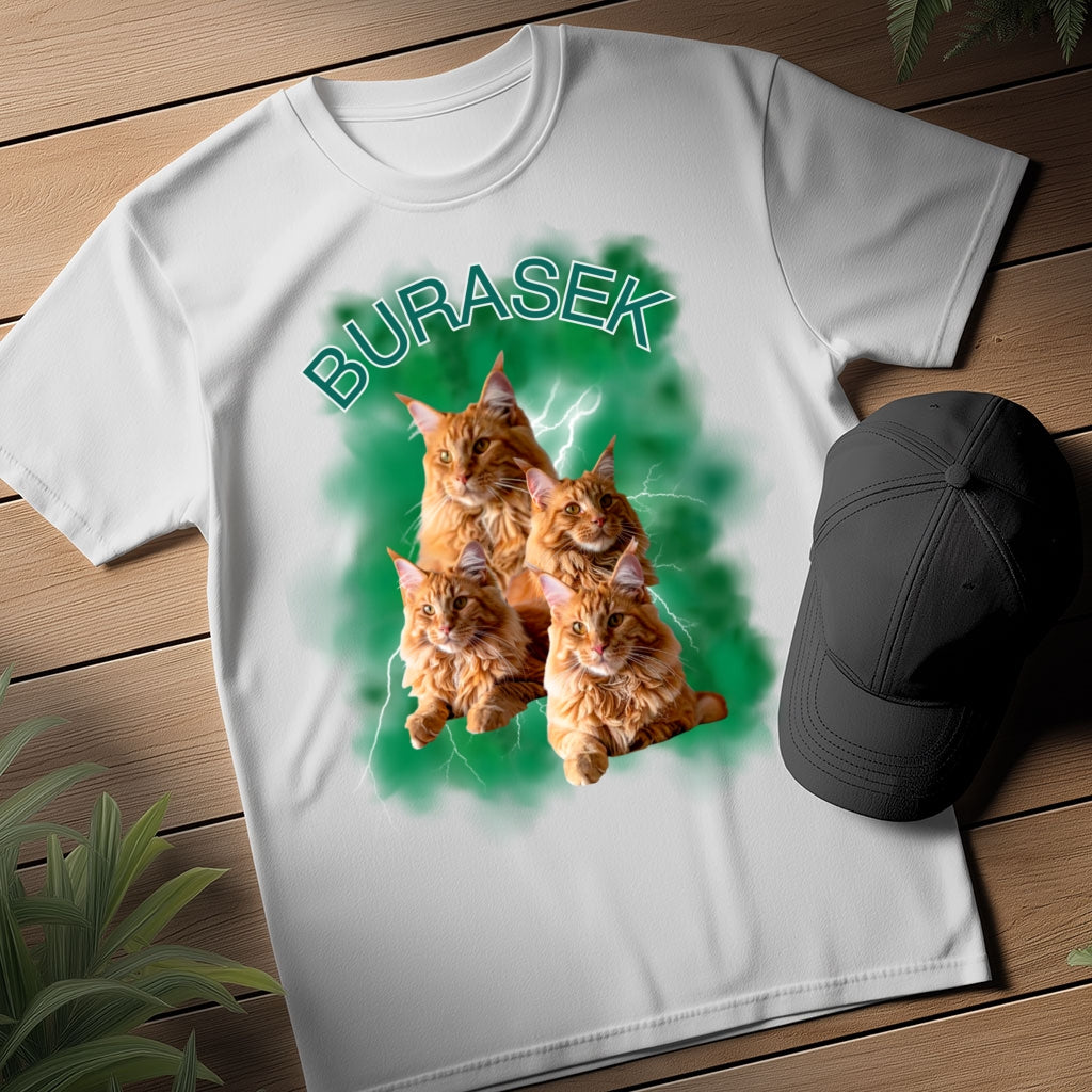 Personalizowana Koszulka Pupila – BURASEK 🐾 Twój Zwierzak w Stylu Retro