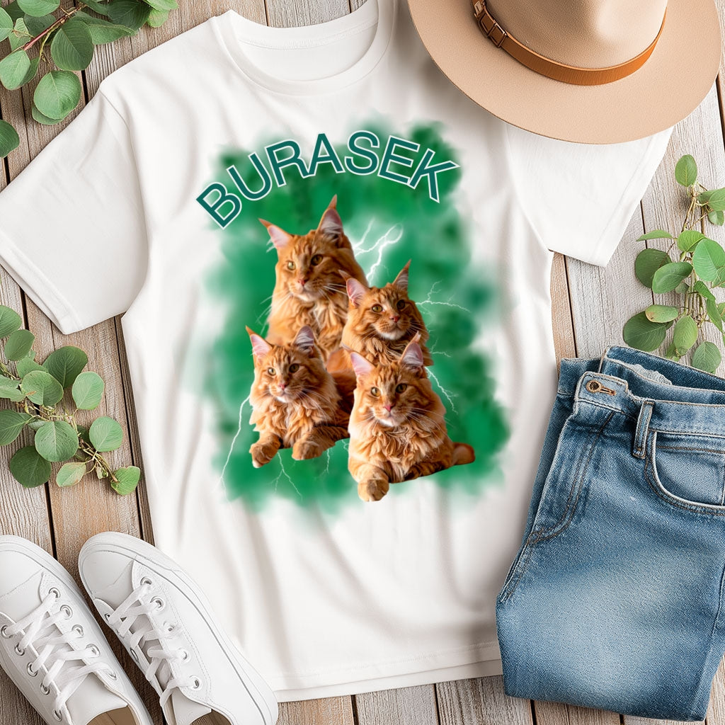 Personalizowana Koszulka Pupila – BURASEK 🐾 Twój Zwierzak w Stylu Retro