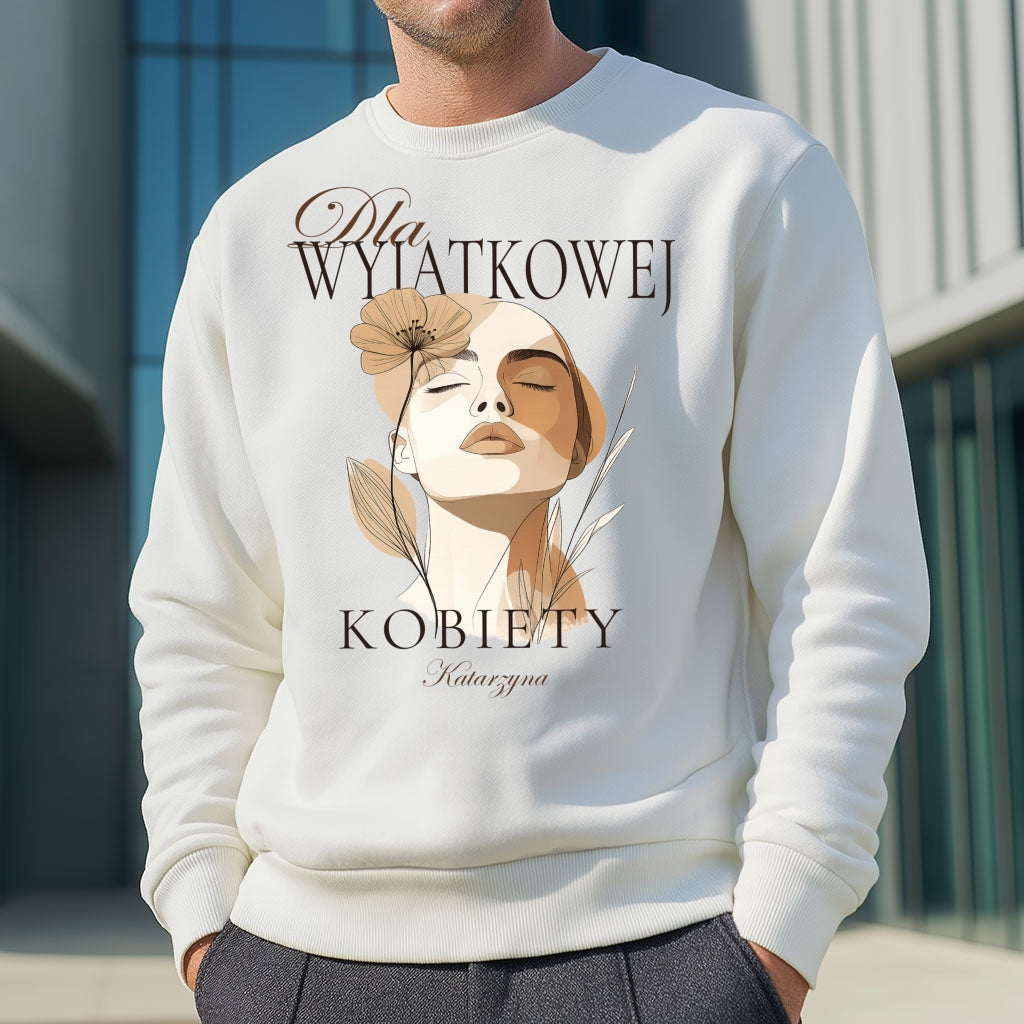 Bluza „Dla Wyjątkowej Kobiety” z imieniem – elegancka personalizowana odzież damska – prezent dla niej
