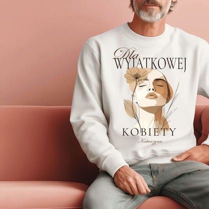 Bluza „Dla Wyjątkowej Kobiety” z imieniem – elegancka personalizowana odzież damska – prezent dla niej