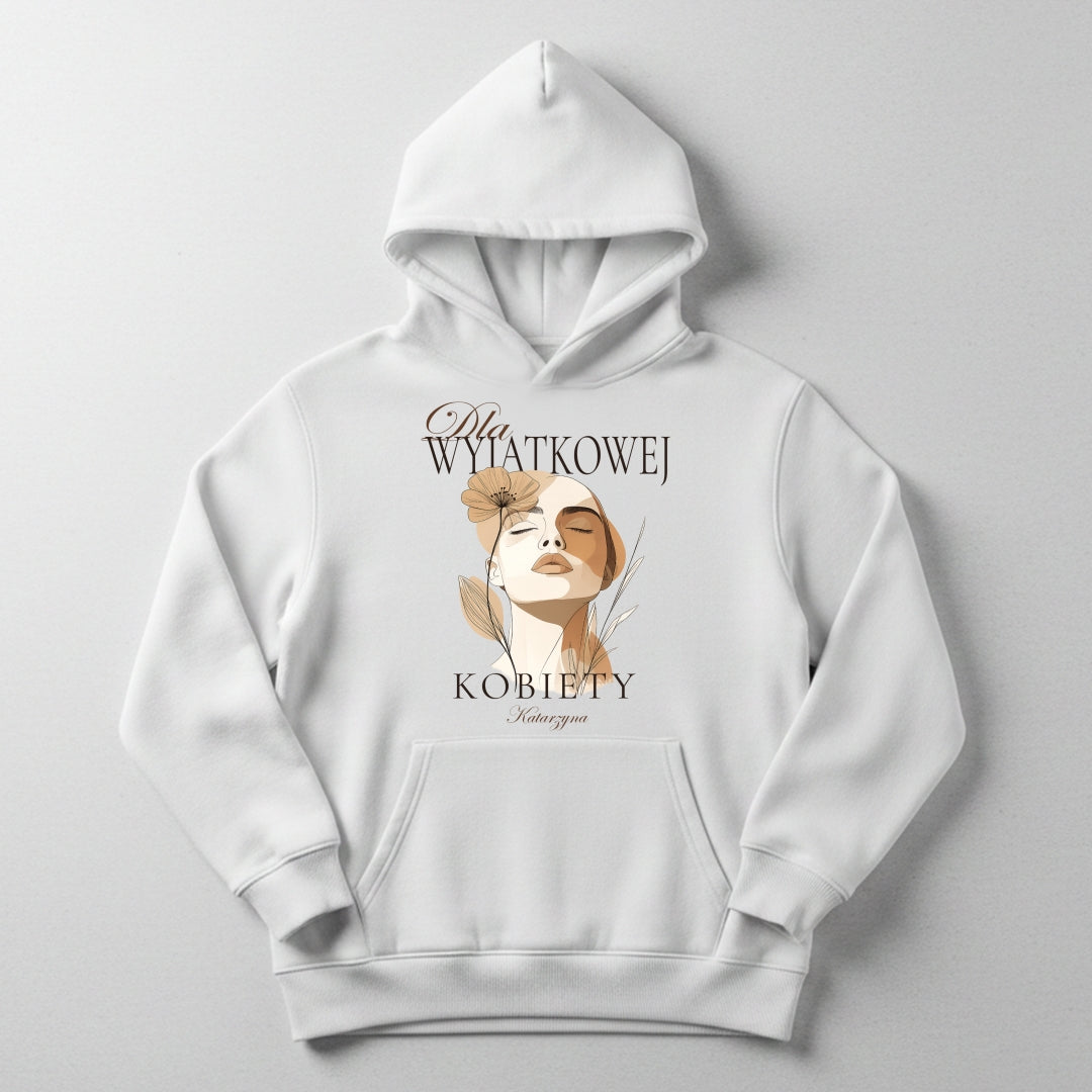 Bluza „Dla Wyjątkowej Kobiety” z imieniem – elegancka personalizowana odzież damska – prezent dla niej