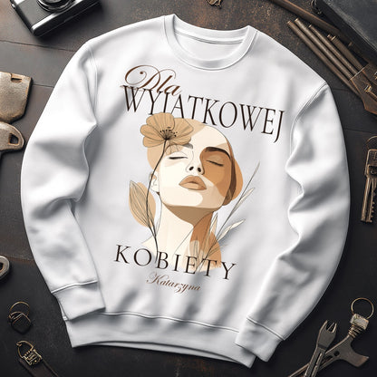 Bluza „Dla Wyjątkowej Kobiety” z imieniem – elegancka personalizowana odzież damska – prezent dla niej