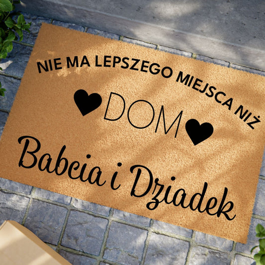 Dywanik personalizowany z napisem Dom Babci i Dziadka