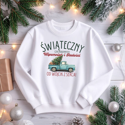 Personalizowana Bluza Świąteczna z Choiną i Imieniem – Prezent na Święta, Rodzinne Wspomnienia, Magiczny Nadruk Bożonarodzeniowy