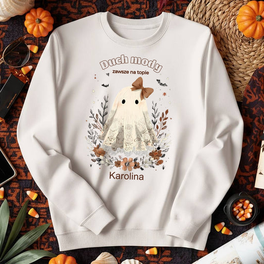 Bluza Unisex „Duch Mody” – Personalizowana, Halloween Edition