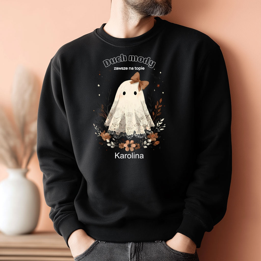Bluza Unisex „Duch Mody” – Personalizowana, Halloween Edition