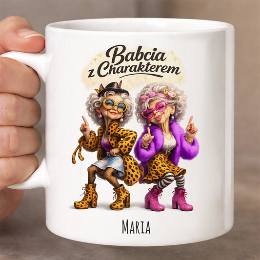 Babcia z Charakterem - Personalizowany Prezent z Imieniem, Dla Wyjątkowej Babci