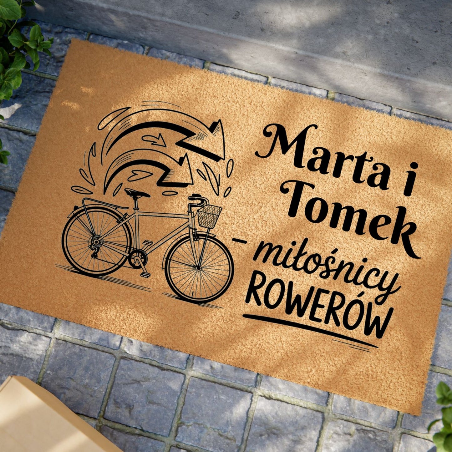 Wyjątkowa Wycieraczka Personalizowana – Miłośnicy Rowerów z Imionami
