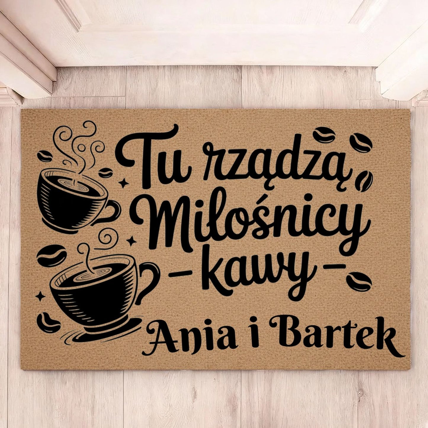 Wycieraczka Personalizowana – Tu Rządzą Miłośnicy Kawy z Imionami