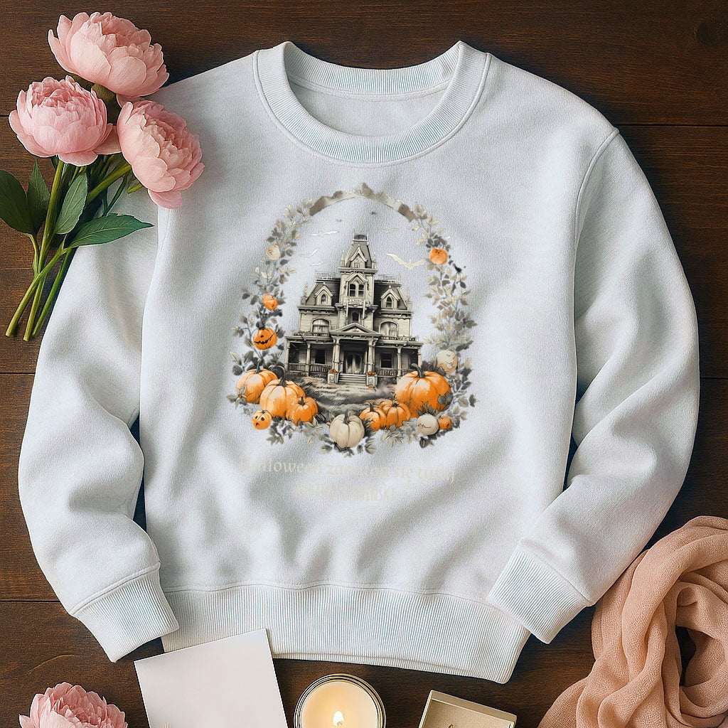 Bluza Unisex „Halloween zaczyna się tutaj” – Personalizowana Edycja