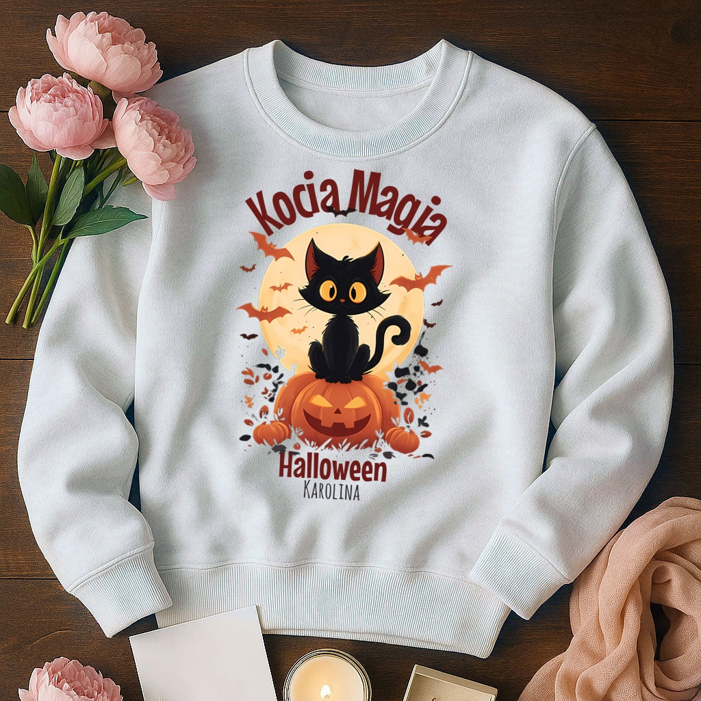 Bluza Unisex „Kocia Magia” – Personalizowana Halloween