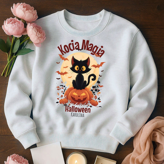 Bluza Unisex „Kocia Magia” – Personalizowana Halloween