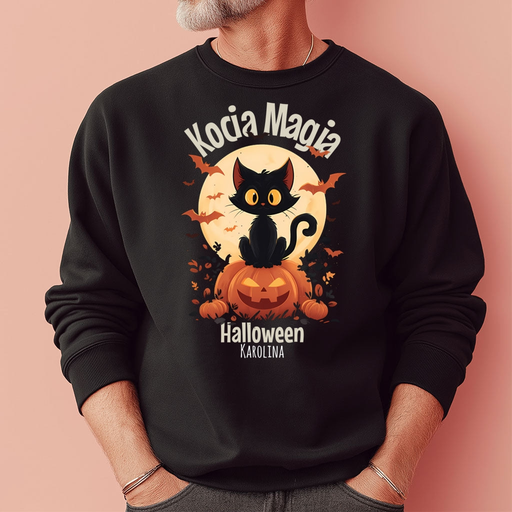 Bluza Unisex „Kocia Magia” – Personalizowana Halloween