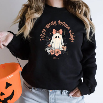 Bluza Unisex „Pajęcze sekrety, duchowe wdzięki” – Personalizowana Bluza na Halloween