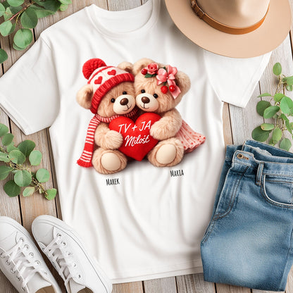 Personalizowana Bluza „Zakochane Misie” z Imionami – Słodki Prezent na Walentynki
