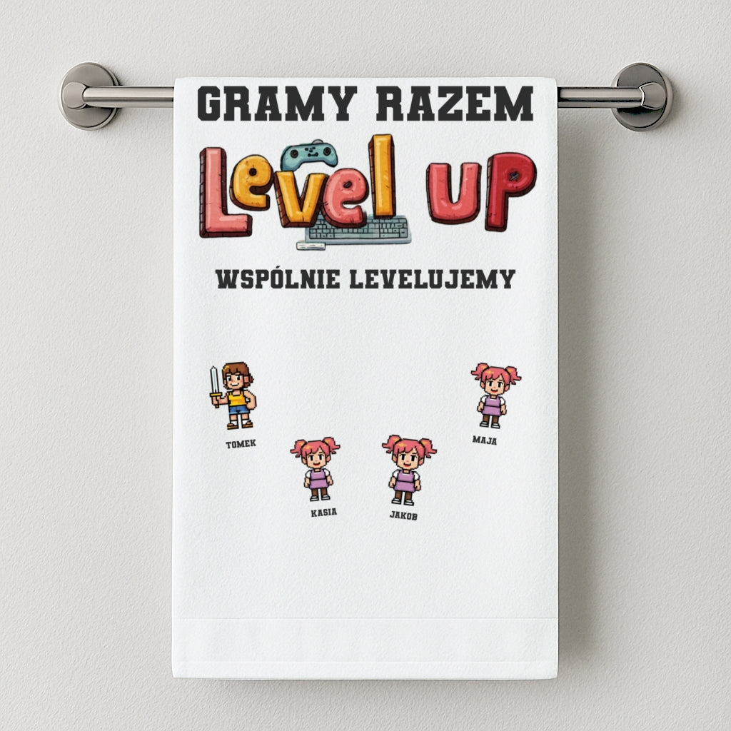 Ręcznik Level Up – Personalizowany dla Graczy z Imionami