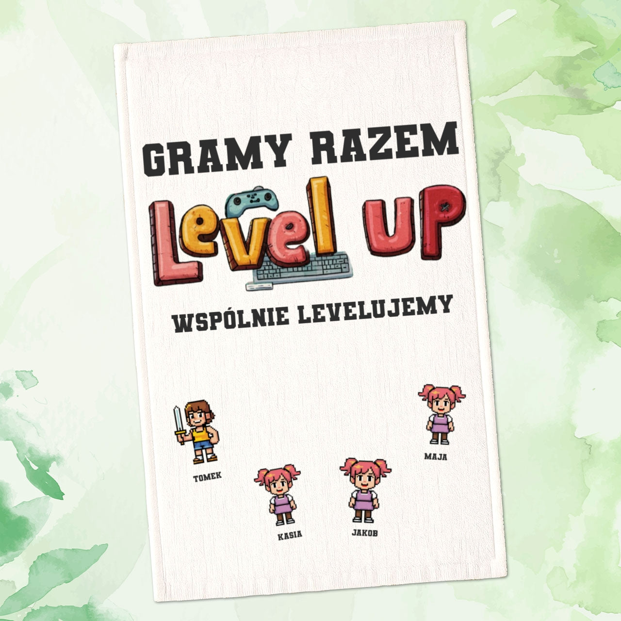 Ręcznik Level Up – Personalizowany dla Graczy z Imionami