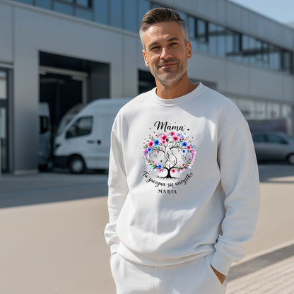 Personalizowana koszulka dla przyszłej Mamy „Mama – Tu zaczyna się wszystko” z imieniem – prezent dla kobiety w ciąży