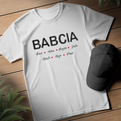 Personalizowany Prezent dla Babci „BABCIA” z Imionami Bliskich, Idealny na Dzień Babci