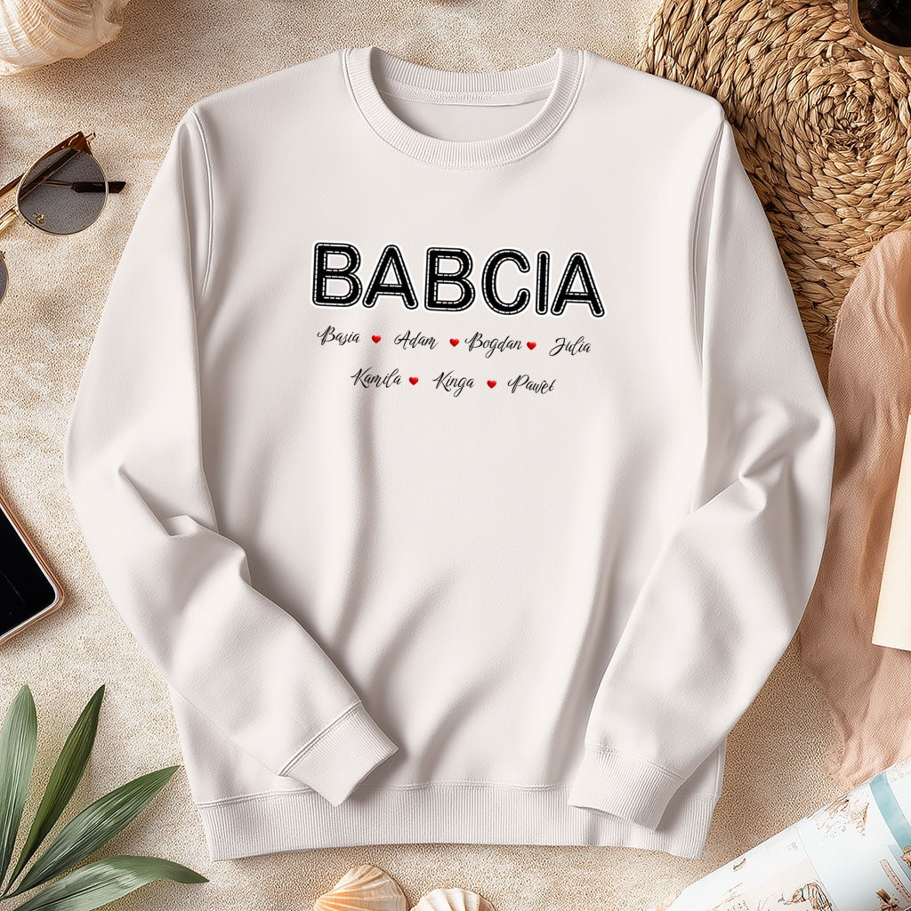 Personalizowany Prezent dla Babci „BABCIA” z Imionami Bliskich, Idealny na Dzień Babci
