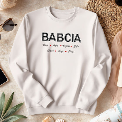 Personalizowany Prezent dla Babci „BABCIA” z Imionami Bliskich, Idealny na Dzień Babci