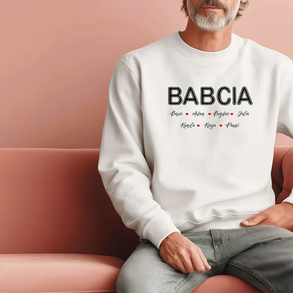 Personalizowany Prezent dla Babci „BABCIA” z Imionami Bliskich, Idealny na Dzień Babci