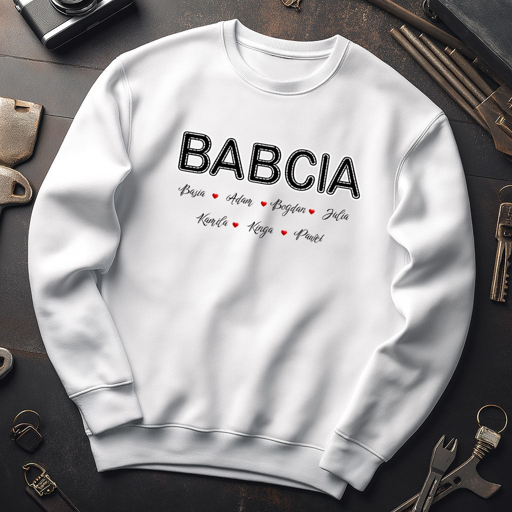 Personalizowany Prezent dla Babci „BABCIA” z Imionami Bliskich, Idealny na Dzień Babci