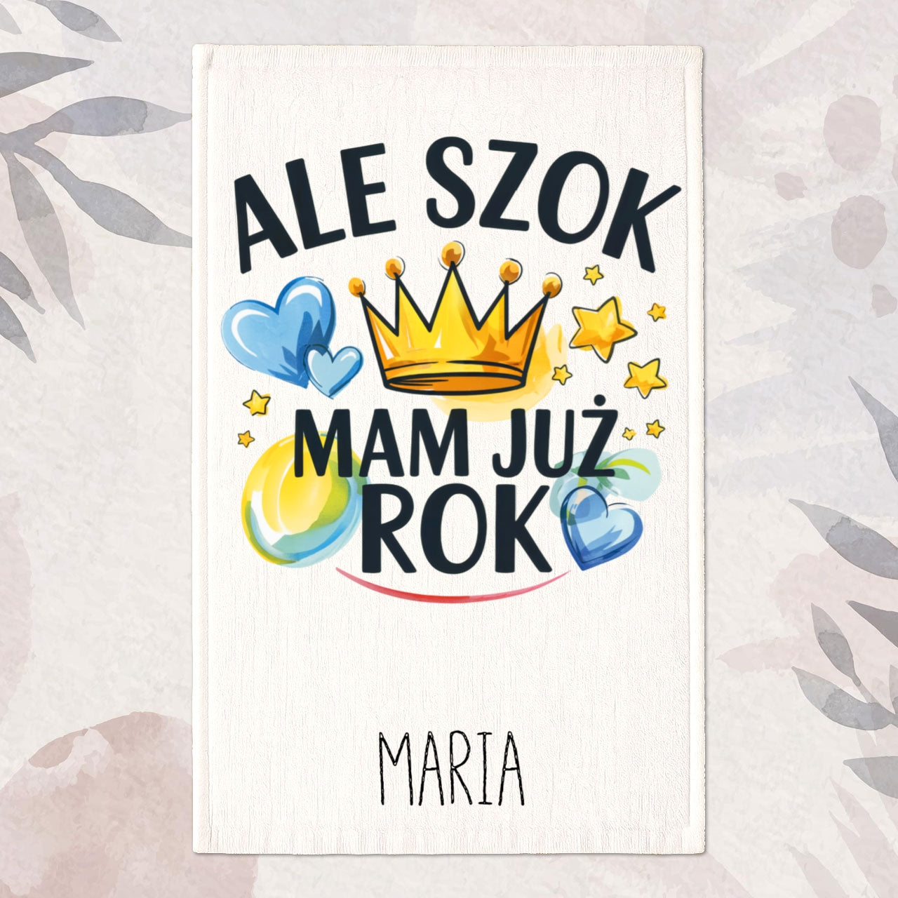Ręcznik Dziecięcy „Co Za Szok, Mam Już Rok” – z Imieniem Twojego Dziecka