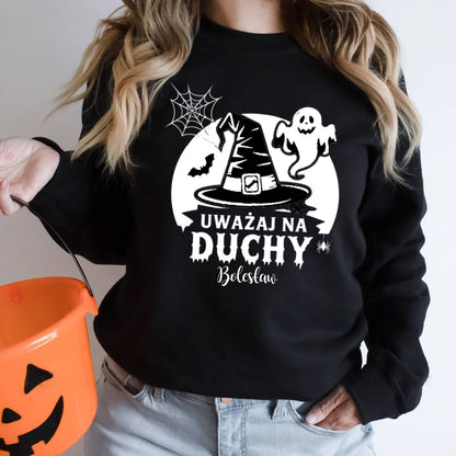 Bluza spersonalizowana „Uważaj na Duchy” – Halloween z imieniem