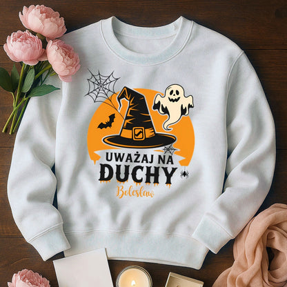 Bluza spersonalizowana „Uważaj na Duchy” – Halloween z imieniem