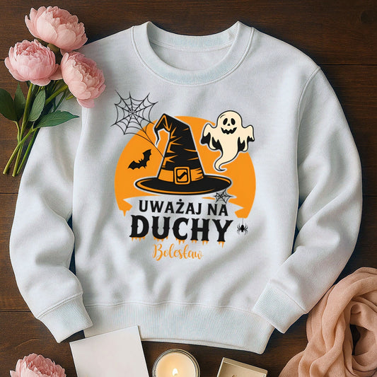 Bluza spersonalizowana „Uważaj na Duchy” – Halloween z imieniem
