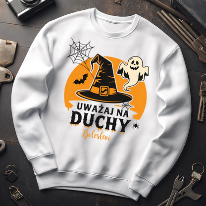 Bluza spersonalizowana „Uważaj na Duchy” – Halloween z imieniem
