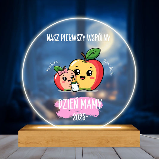 Personalizowana Lampka LED Nasz Pierwszy Dzień Mamy – Prezent 2025
