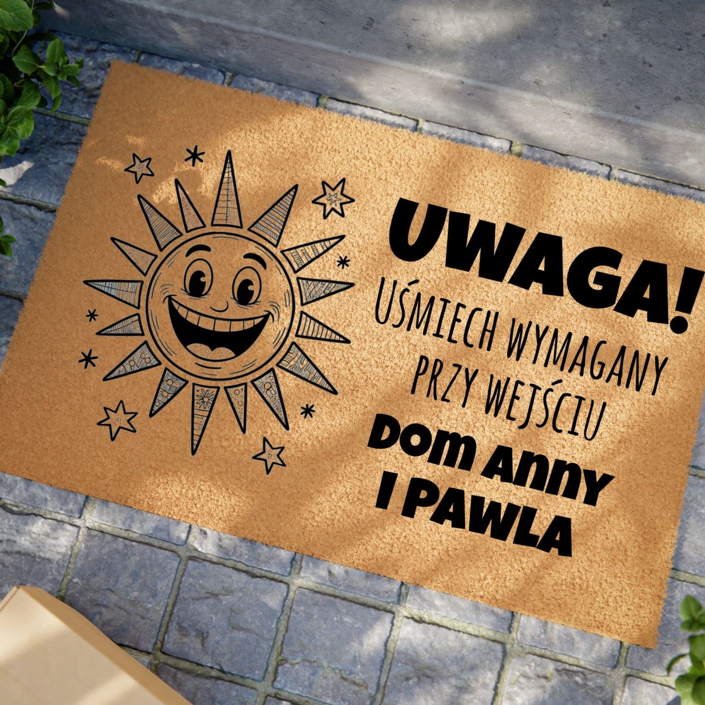 Wycieraczka Personalizowana – Uśmiech Wymagany przy Wejściu