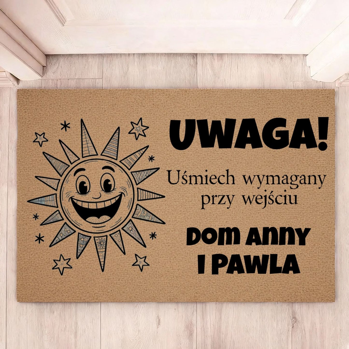 Wycieraczka Personalizowana – Uśmiech Wymagany przy Wejściu