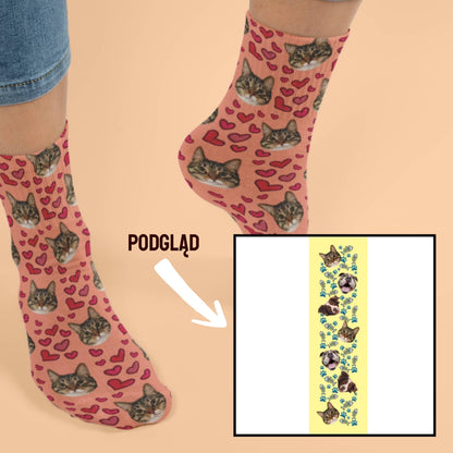 Skarpetki Personalizowane z Portretem Kota – Kocia Elegancja