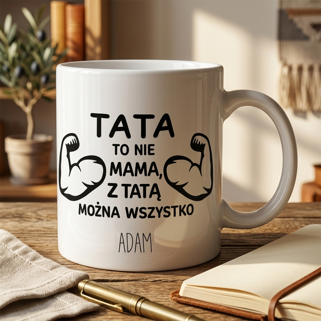 Personalizowany kubek dla taty – prezent na Dzień Ojca, Tata to nie mama